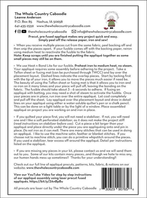 The Whole Country Caboodle / Elk - Precut Fused Applique Pack / Leanne Anderson 2021