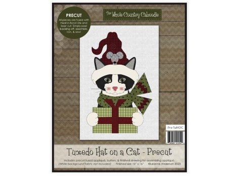 The Whole Country Caboodle / Tuxedo Hat on a Cat - Precut Fused Applique Pack / Leanne Anderson 2023