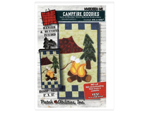 Campfire Goodies MM808BH-ME by Patch Abilities  Satin & Blanket Stitch Machine Embroidery / Includes Hanger and Buttons