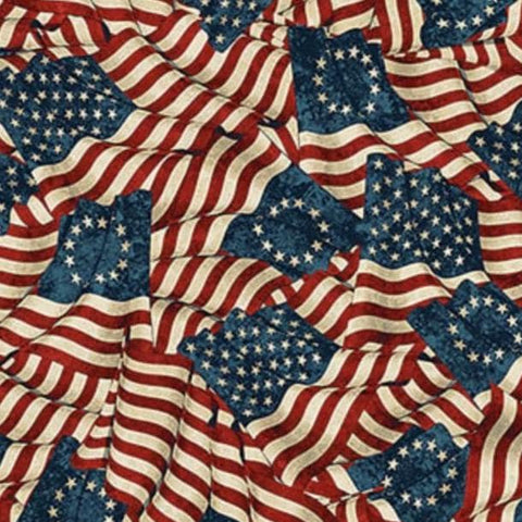America 250 - Stonehenge by Linda Ludivico for Northcott Fabrics 108" WIDE B28371-12 Flags Beige Multi - Sold per Yard
