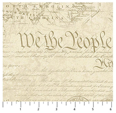 America 250 - Stonehenge by Linda Ludivico for Northcott Fabrics 28374-12 Map Beige