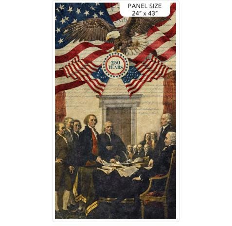 America 250 - Stonehenge by Linda Ludivico for Northcott Fabrics DP28365-12 Fabric Panel ~ 24"x43"