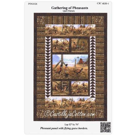 Kit - Gathering of Pheasants Quilt (52"x76") Quilt Kit - Featuring Pheasant Grove by Northcott Studio / Pattern by Castille ja Cotton