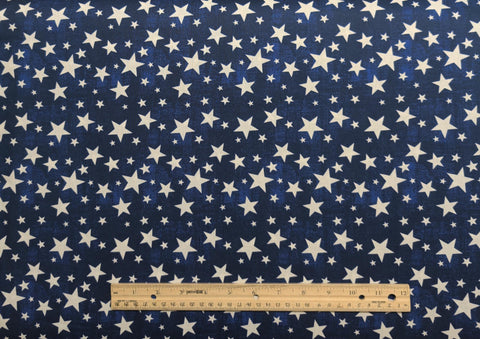 JoAnn Fabrics - Navy Tonal Fabric / White Tossed Star Print