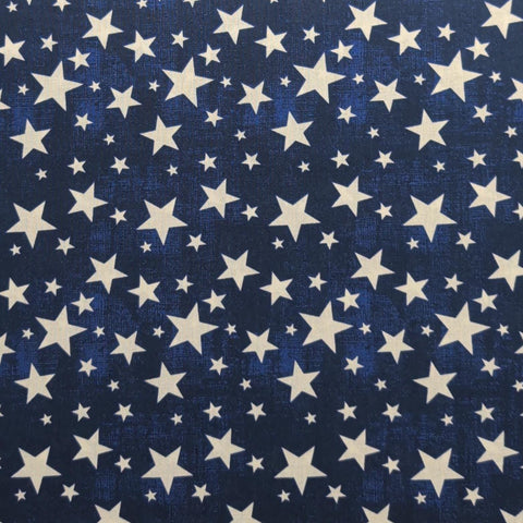 JoAnn Fabrics - Navy Tonal Fabric / White Tossed Star Print