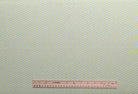Moxi 32963 by Studio M for Moda - Lime Green, Teal, Turquoise, White Retro Style Brick Print Fabric