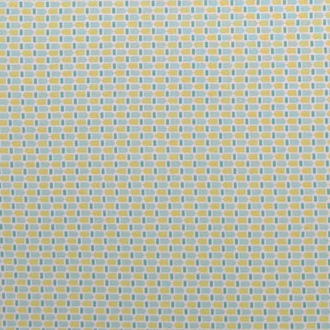 Moxi 32963 by Studio M for Moda - Lime Green, Teal, Turquoise, White Retro Style Brick Print Fabric