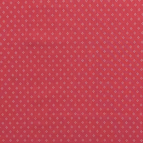 Red Fabric / White Pin Dot Diamond Print - Selvage to Selvage Print