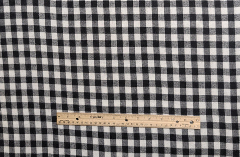 Black and White Plaid Flannel Fabric - Selvage to Selvage Print