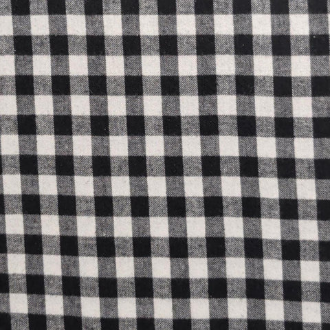 Black and White Plaid Flannel Fabric - Selvage to Selvage Print