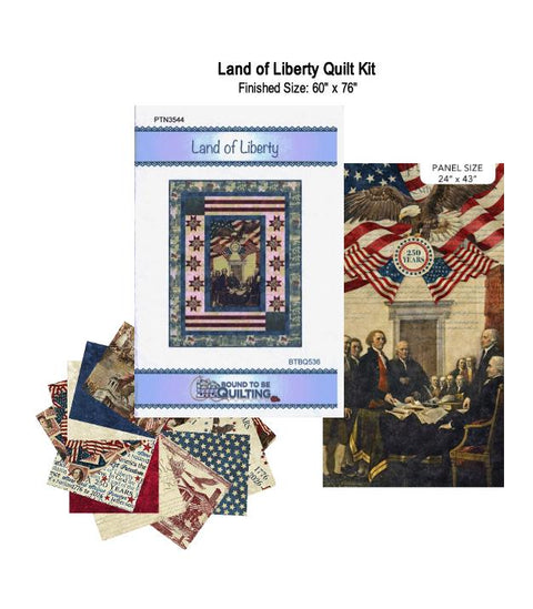 Kit - Land of Liberty Panel Quilt Kit (60"x76") - America 250 by Northcott Studio / Pattern by Bound to be Quilting