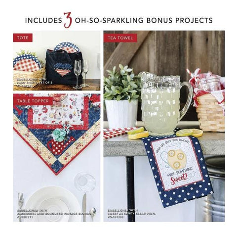 KD809 Kimberbell Red, White & Bloom Machine Embroidery Book and CD from Kimberbell