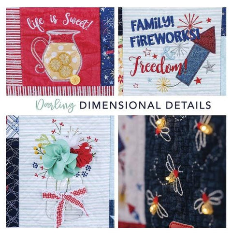 KD809 Kimberbell Red, White & Bloom Machine Embroidery Book and CD from Kimberbell