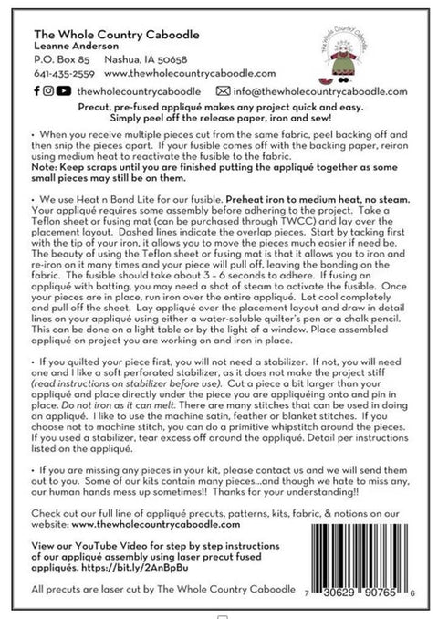 The Whole Country Caboodle / Chipmunk Precut Applique Pack Leann Anderson 2021