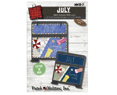 Block of the Month Series by Patch Abilities Inc Pattern and Templates - July with Buttons MM13-7