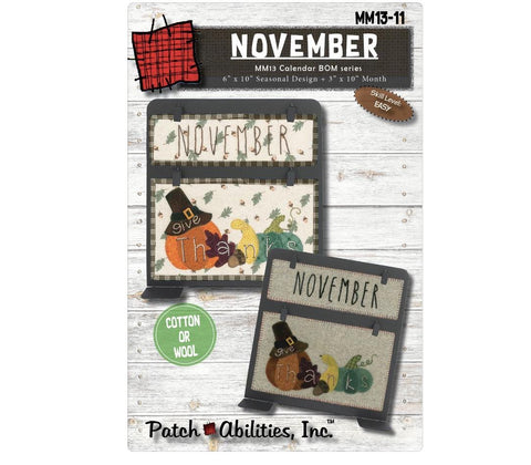 Block of the Month Series by Patch Abilities Inc Pattern and Templates - November with Button MM13-11