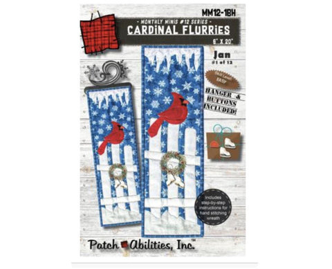 Cardinal Flurries MM12-1BH Pattern by Patch Abilities / Includes Hanger and Buttons