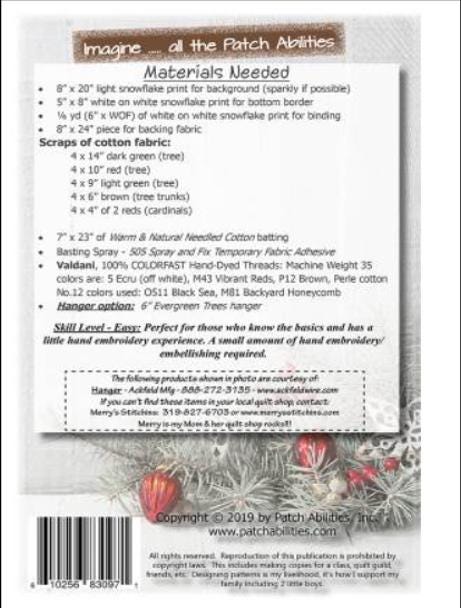 Cardinals in Winter Trees Pattern P227H by Patch Abilities / Includes Hanger