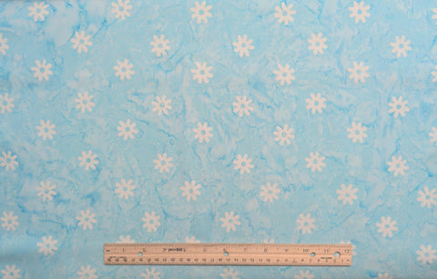 BATIK - Expressions Daisy Dots BT23405-271 Adriatic Mist Bright Blue Fabric / White Flower Tjap