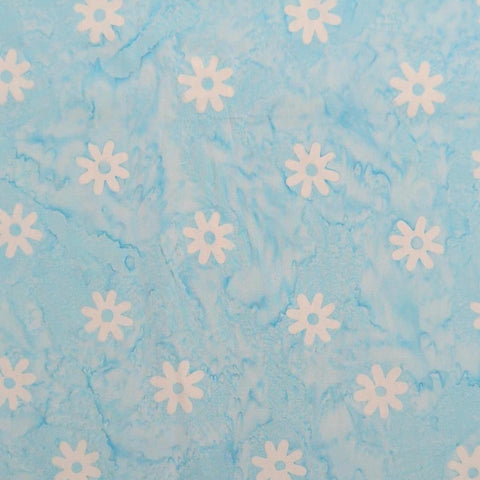 BATIK - Expressions Daisy Dots BT23405-271 Adriatic Mist Bright Blue Fabric / White Flower Tjap