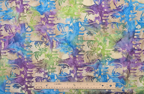 BATIK - Expressions A Touch of Celtic BT23263175 Mardi Gras Purple, Blue, Green Fabric / White Sheep Tjap