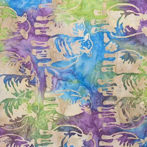 BATIK - Expressions A Touch of Celtic BT23263175 Mardi Gras Purple, Blue, Green Fabric / White Sheep Tjap