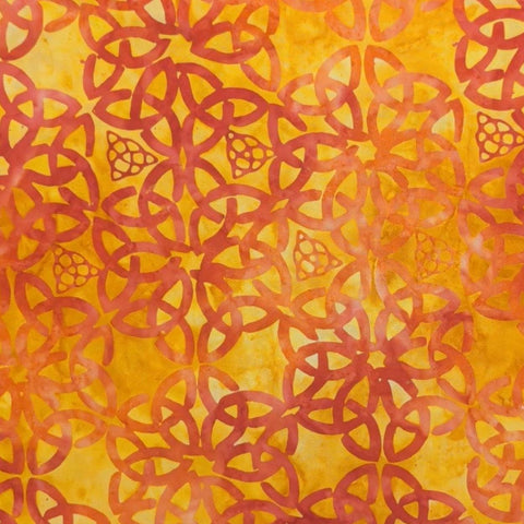 BATIK - Expressions A Touch of Celtic BT23265-233 Apricot / Bright Yellow Fabric / Orange Celtic Knot Tjap