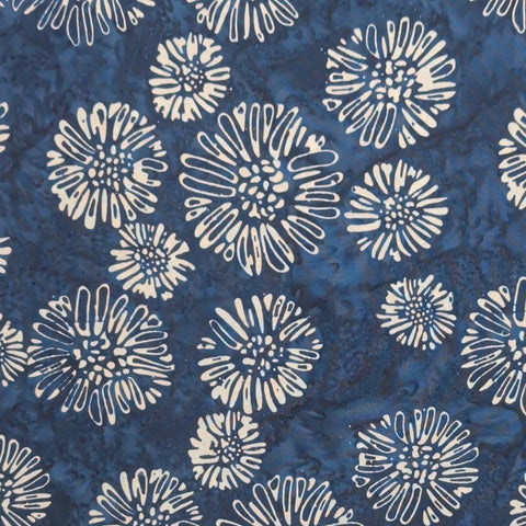 BATIK - Let Freedom Reign Expressions BT23194-309 Fireworks Daisies Moody Blues - Navy Fabric / White Daisy Tjap