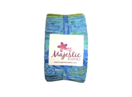Majestic Batiks Confetti Blue (40) 2-1/2" Fabric Strips