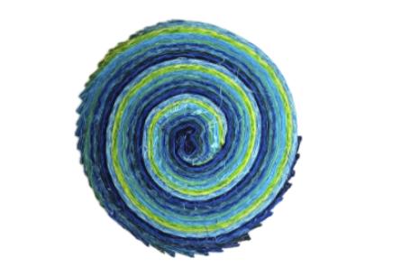 Majestic Batiks Confetti Blue (40) 2-1/2" Fabric Strips