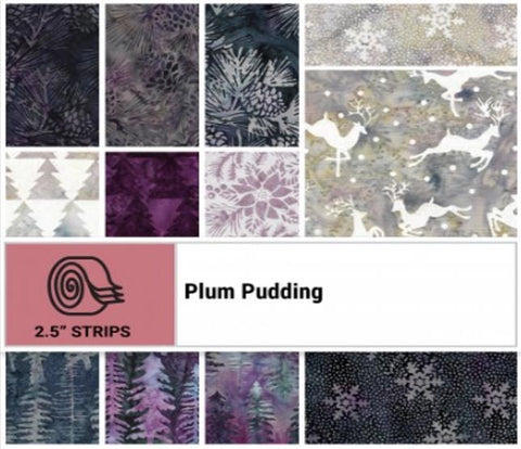 Island Batik Plum Pudding Strip Set / (40) 2.5"x44" Fabric Strips ST-ISBPLP