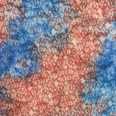BATIK - Let Freedom Reign Expressions BT23196-223  Fireworks Branches Red, Blue, White Fabric / White Leaf Vine Tjap