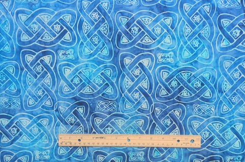 BATIK - Expressions A Touch of Celtic BT23266-293 - Bright Blue Fabric / Celtic Knot TJAP