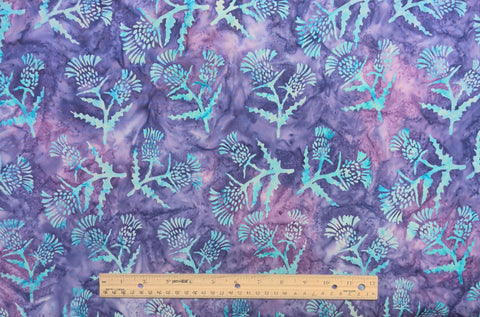 BATIK - Expressions A Touch of Celtic BT23267-182 Lilac Mint Thistle Tjap Fabric