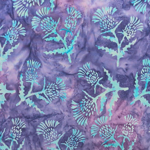 BATIK - Expressions A Touch of Celtic BT23267-182 Lilac Mint Thistle Tjap Fabric