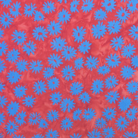 BATIK - Let Freedom Reign Expressions BT23192-223 - Soft Red Fabric / Blue Floral Tjap