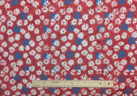 BATIK - Let Freedom Reign Expressions BT23193-223 Red Fabric / White and Blue Fireworks Floral