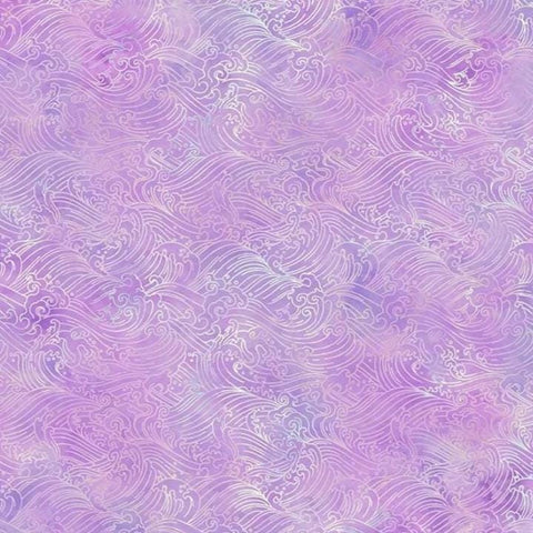 Oriental Gardens 10OG-3 Waves - Lavender by Jason Yenter for In the Beginning Fabrics