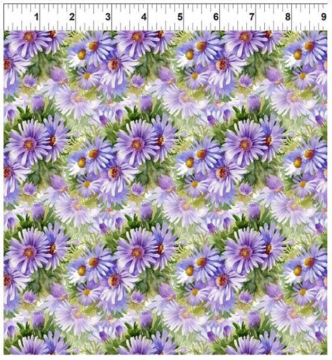 Decoupage Daisies - Lavender 13DC-1 by Jason Yenter for In the Beginning Fabrics