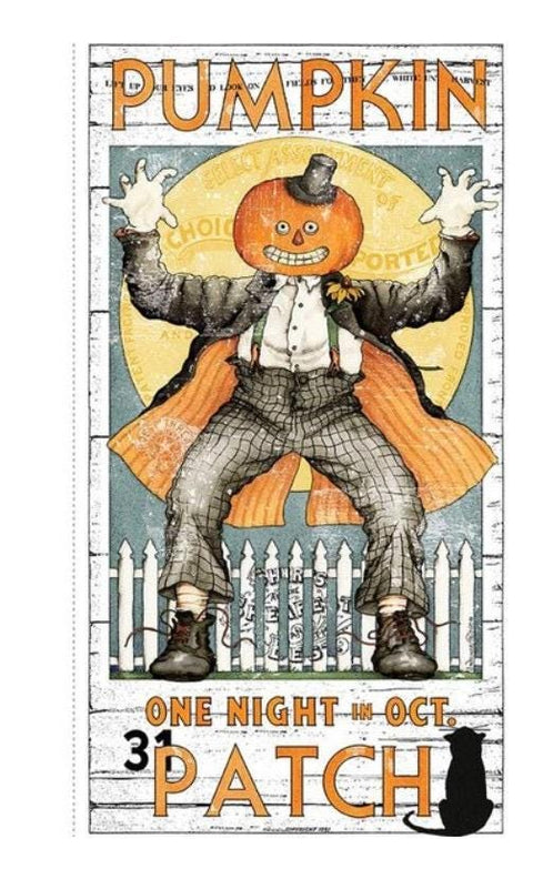 Pumpkin Patch Fabric Panel by J Wecker Frisch Great Joy Studio Riley Blake Designs Pattern PD14570 2024 ~ 24" x 43"