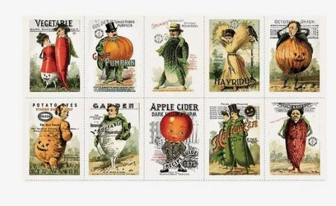 Pumpkin Patch Seedy Characters Patch Fabric Panel by J Wecker Frisch for Riley Blake Designs Pattern PD14572-PANEL 2024 ~ 24" x 43"