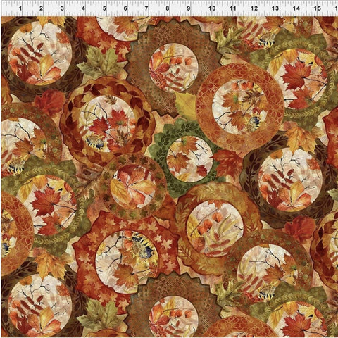 Autumn Celebration Circles Multi 3AUT-1 by Jason Yenter for In the Beginning Fabrics