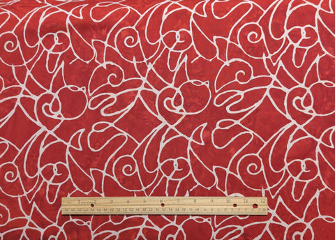 BATIK - Blank Textiles Sumatra BTR6358 - Red Fabric / White Tjap