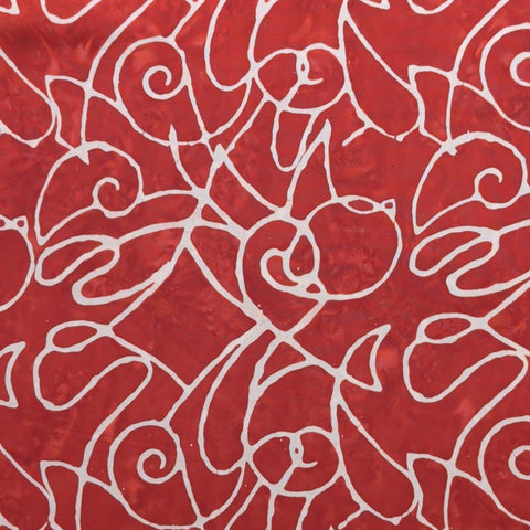 BATIK - Blank Textiles Sumatra BTR6358 - Red Fabric / White Tjap