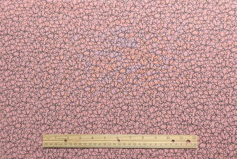 Playful Pups 02086-01 Paws for Thought Scribble by Benartex - Pink Fabric / Black Scribble Print