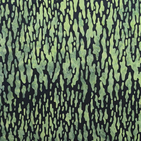 Hoffman California International Fabrics Batik G2196-71 - Green and Black Patterned Fabric
