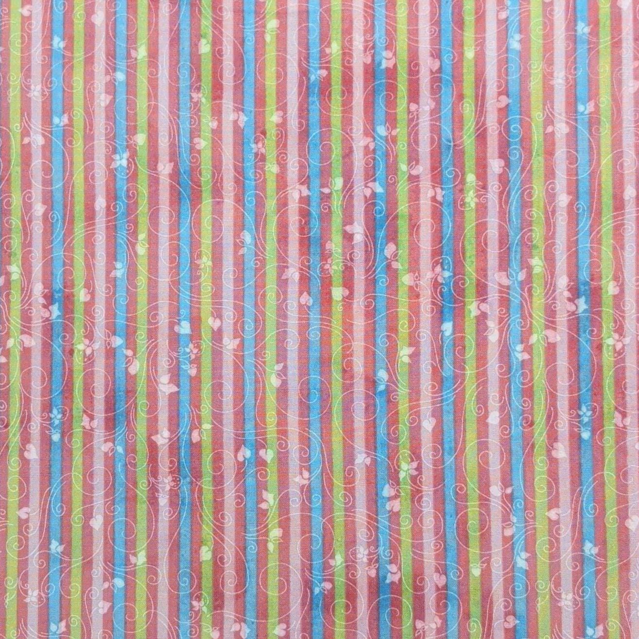 T&Sweets 68036-347 Studio R Fabrics SSI - Pink, Blue, Green Stripe Fab ...