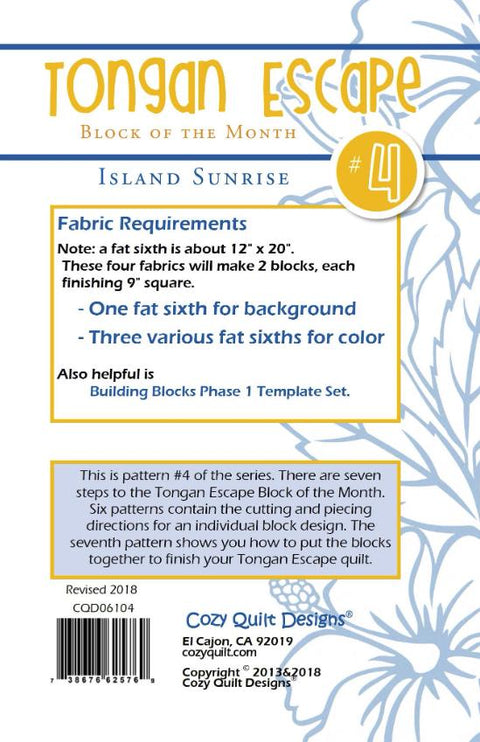 Tongan Escape Block of the Month Quilt Pattern (Complete) by Sharyn Craig Cozy Quilt Designs