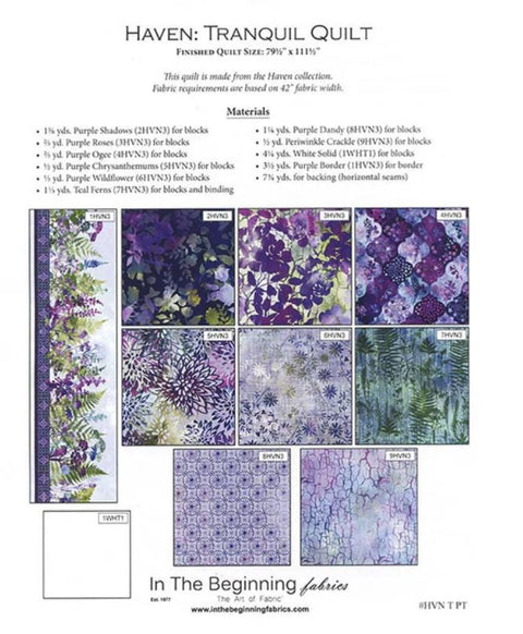 Tranquil Quilt Pattern by Jason Yenter, Haven Collection