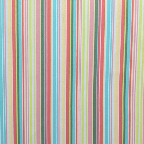 Multiple Choice G4060-41 Aqua Hoffman California International Fabrics - White, Aqua, Green, Pink, Rose Vertical Stripe Fabric